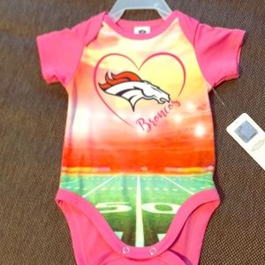 NWT Pink Denver Broncos Onesie